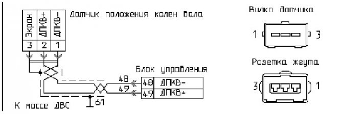 Датчик ДПКВ в системе электронного распределения впрыска